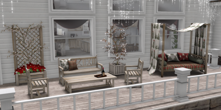Back porch with all-season furniture